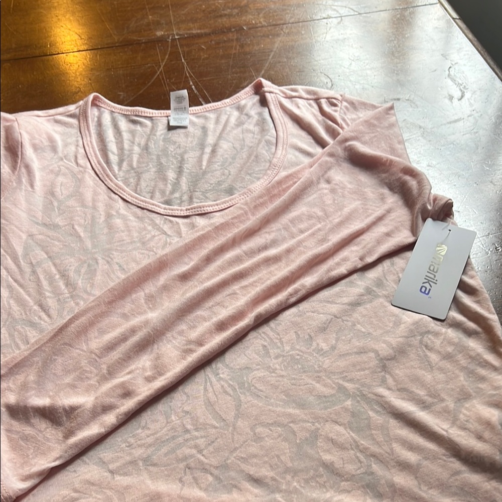 Marika Pink Long Sleeve Relaxed Tee